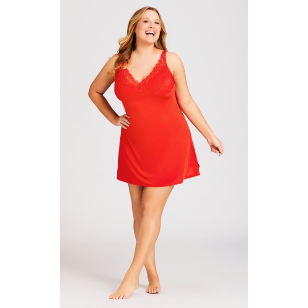 Sexy Red Avenue Chemise Lace